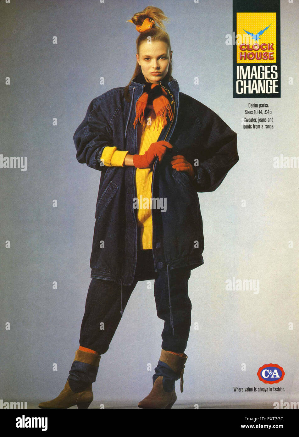 1980s UK C&A Magazine Advert Stock Photo
