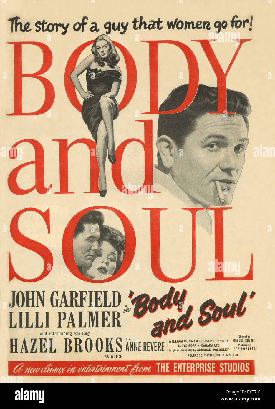1940s UK Body and Soul Film Poster Stock Photo
