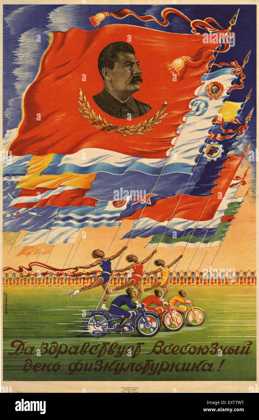 1940s Russia Communist Poster Stock Photo
