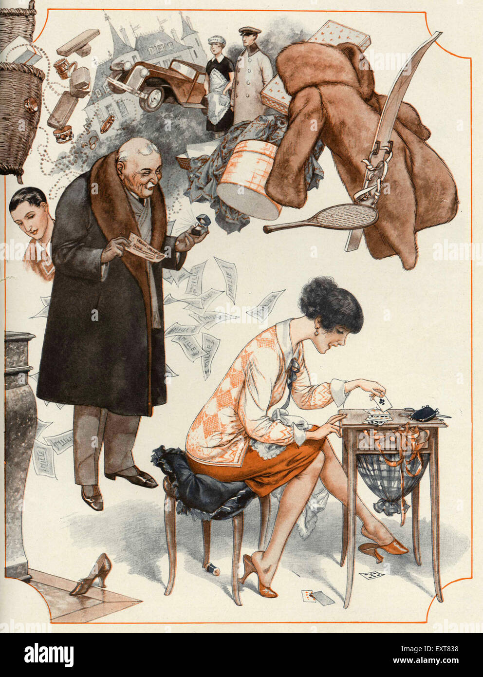 1930s France La Vie Parisienne Magazine Plate Stock Photo