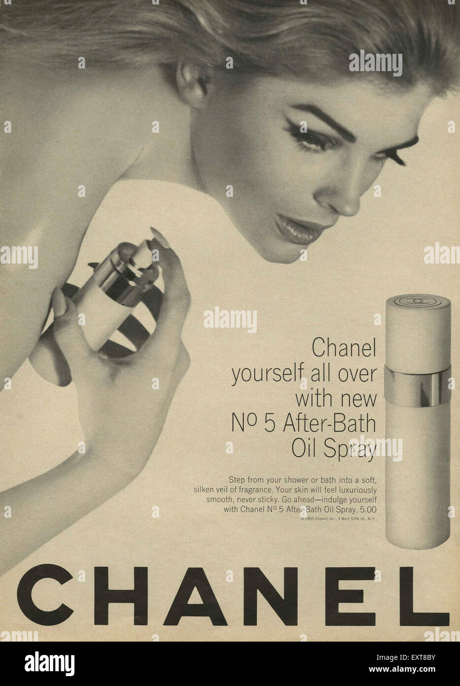 Vintage Coco Chanel perfume set print ad