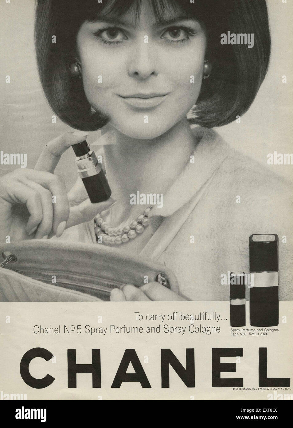 Chanel No. 5 Spray Cologne PRINT AD - 1959 ~~ perfume