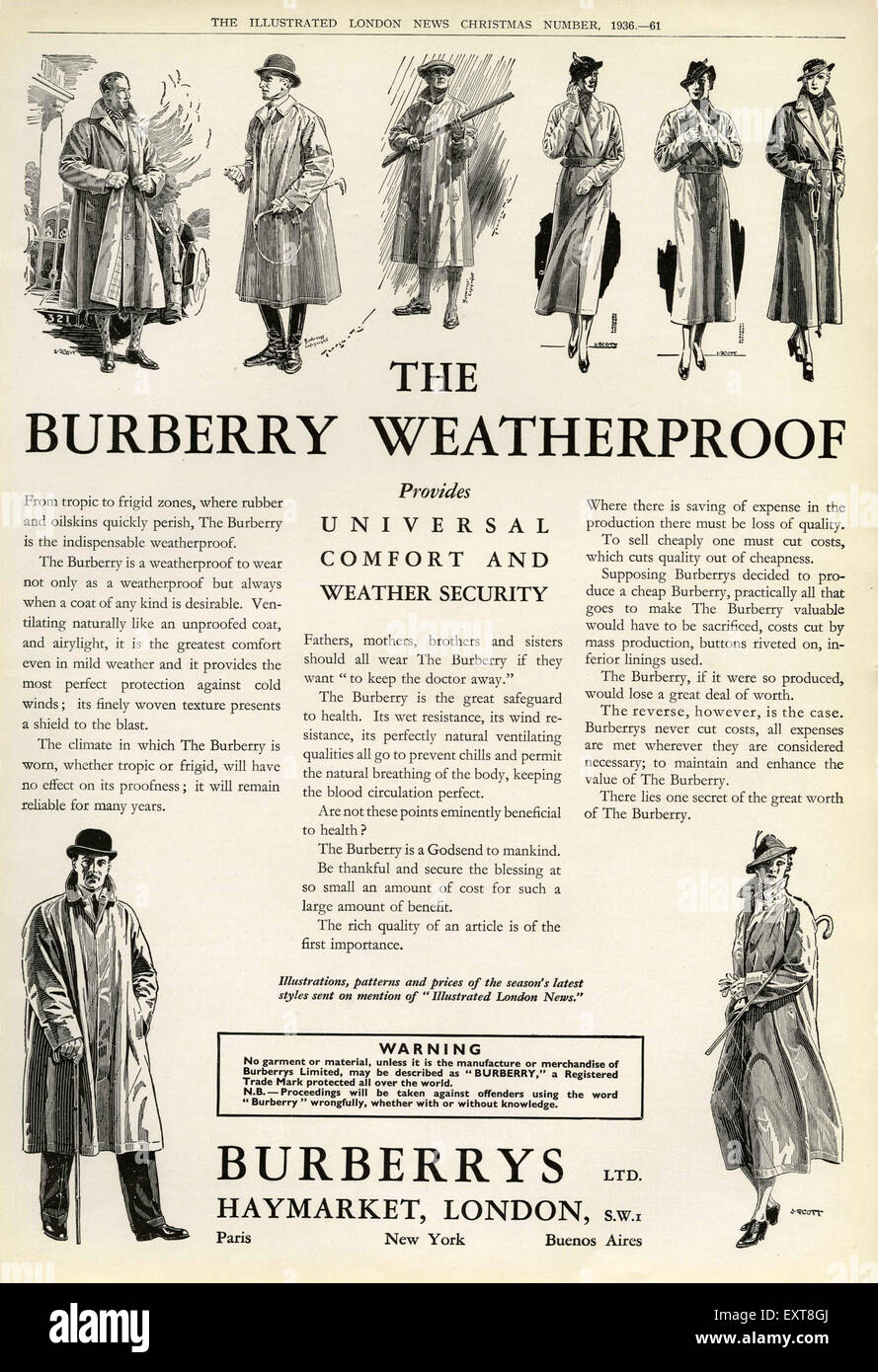 1930s UK Burberry Magazine Advert Stock Photo - Alamy
