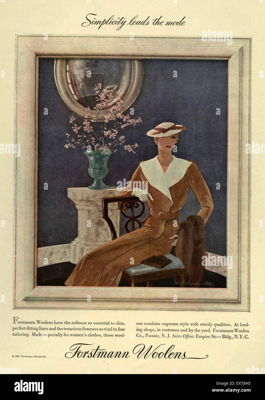 1930s UK Forstmann Woolens Magazine Advert Stock Photo