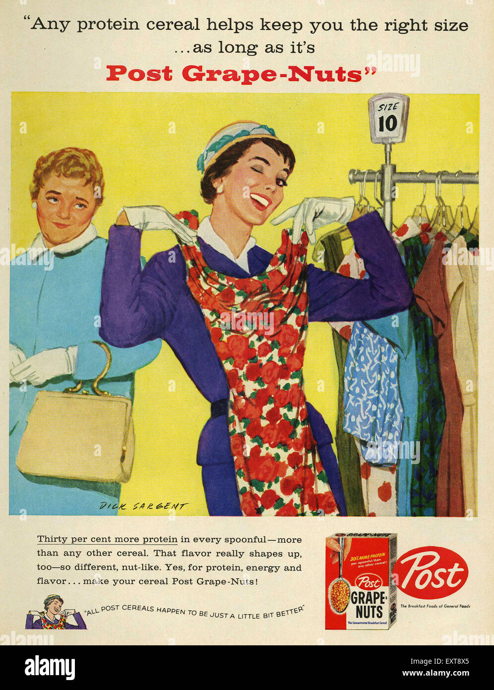 1950s USA Post GrapeNuts Magazine Advert Stock Photo Alamy