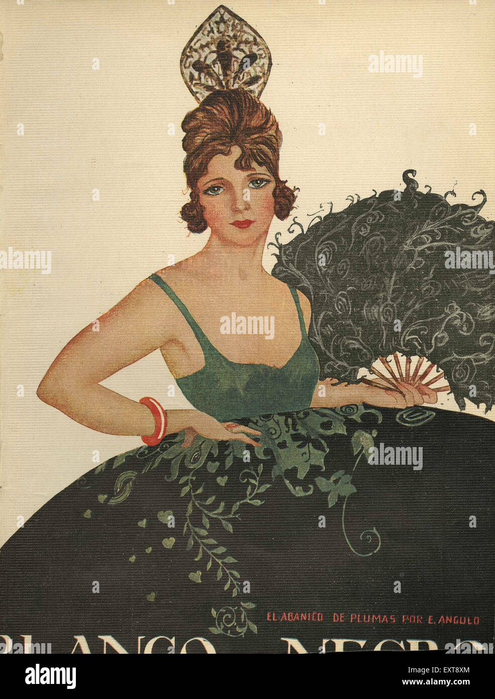 1920s Spain Blanco y Negro Magazine Cover Stock Photo