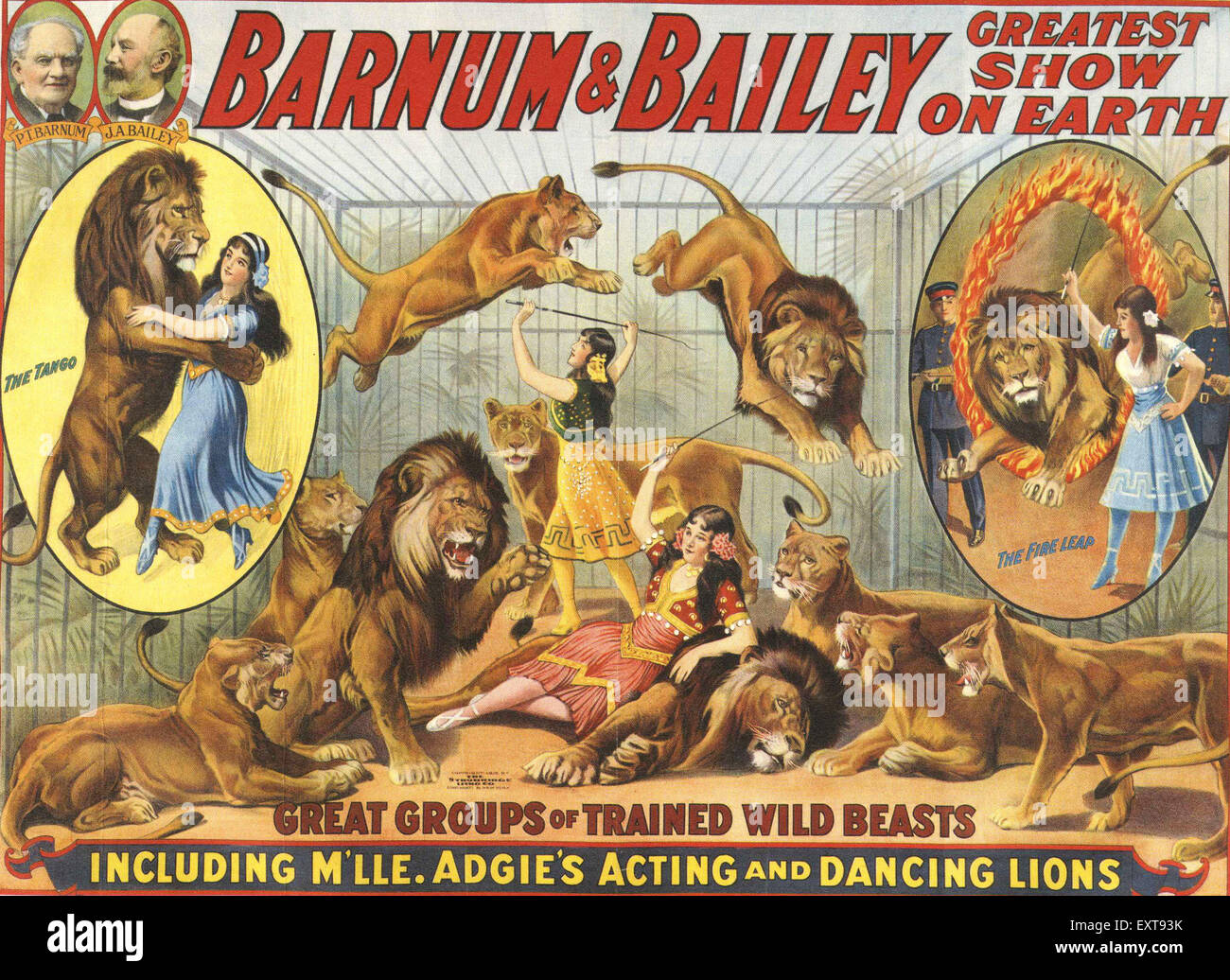 1910s USA Barnum & Bailey Poster Stock Photo