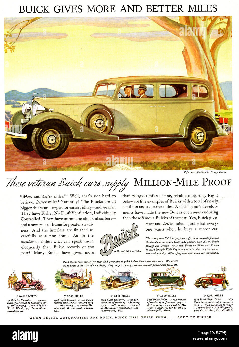 Vintage 1930 New Buick Sedan Full Page Original Color Art Deco Ad Vintage 1930 New Buick Sedan Full Page Original Color Art Deco Ad