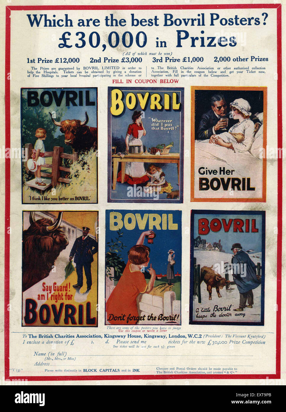 1930s UK Bovril Magazine Advert Stock Photo
