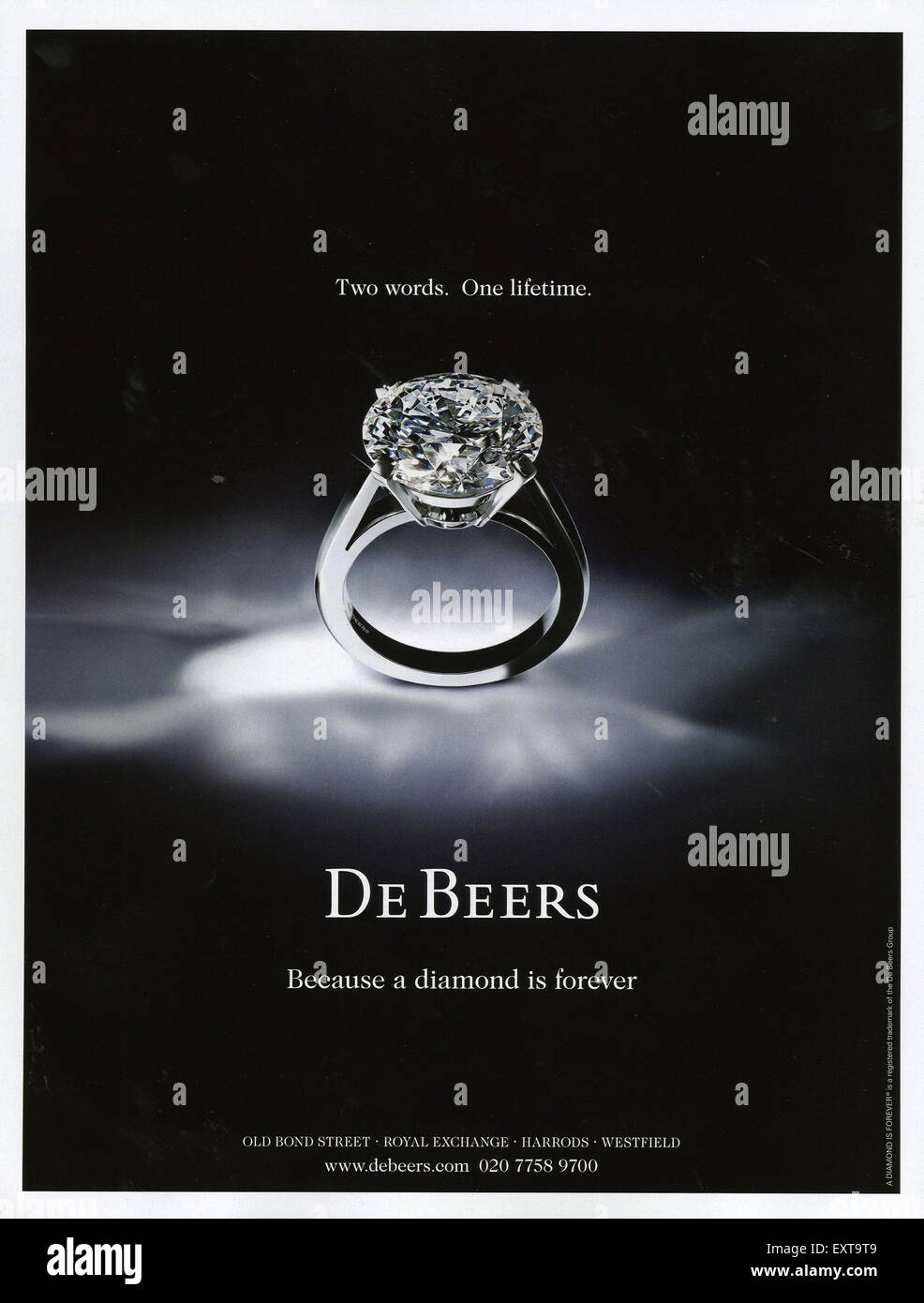 2000s UK De Beers Magazine Advert Stock Photo - Alamy