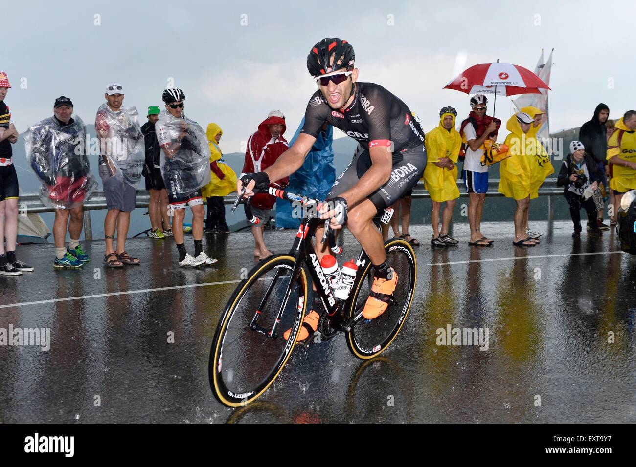 Lannemezan, France. 16th July, 2015. Tour de France, stage 12, Lannemezan to Plateau de Belle. BARTA Jan of Bora-Argon 18 in action Credit:  Action Plus Sports/Alamy Live News Stock Photo