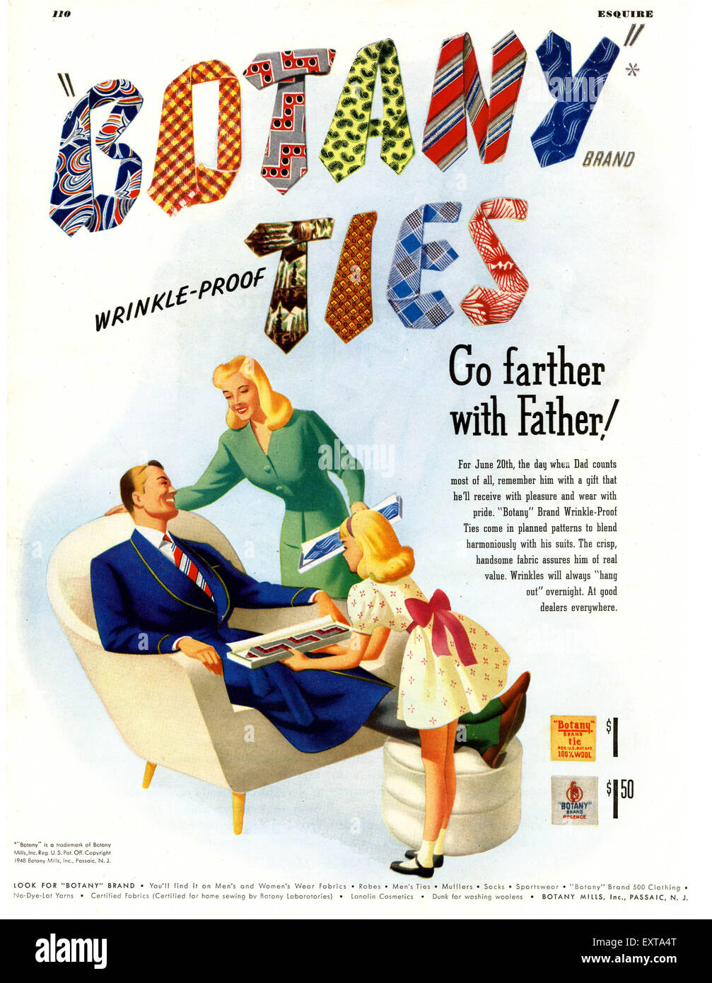 1940s USA Botany Magazine Advert Stock Photo Alamy