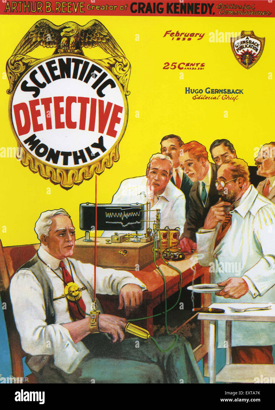 1930s USA Scientific Detective Monthly Magazine Cover Stock Photo