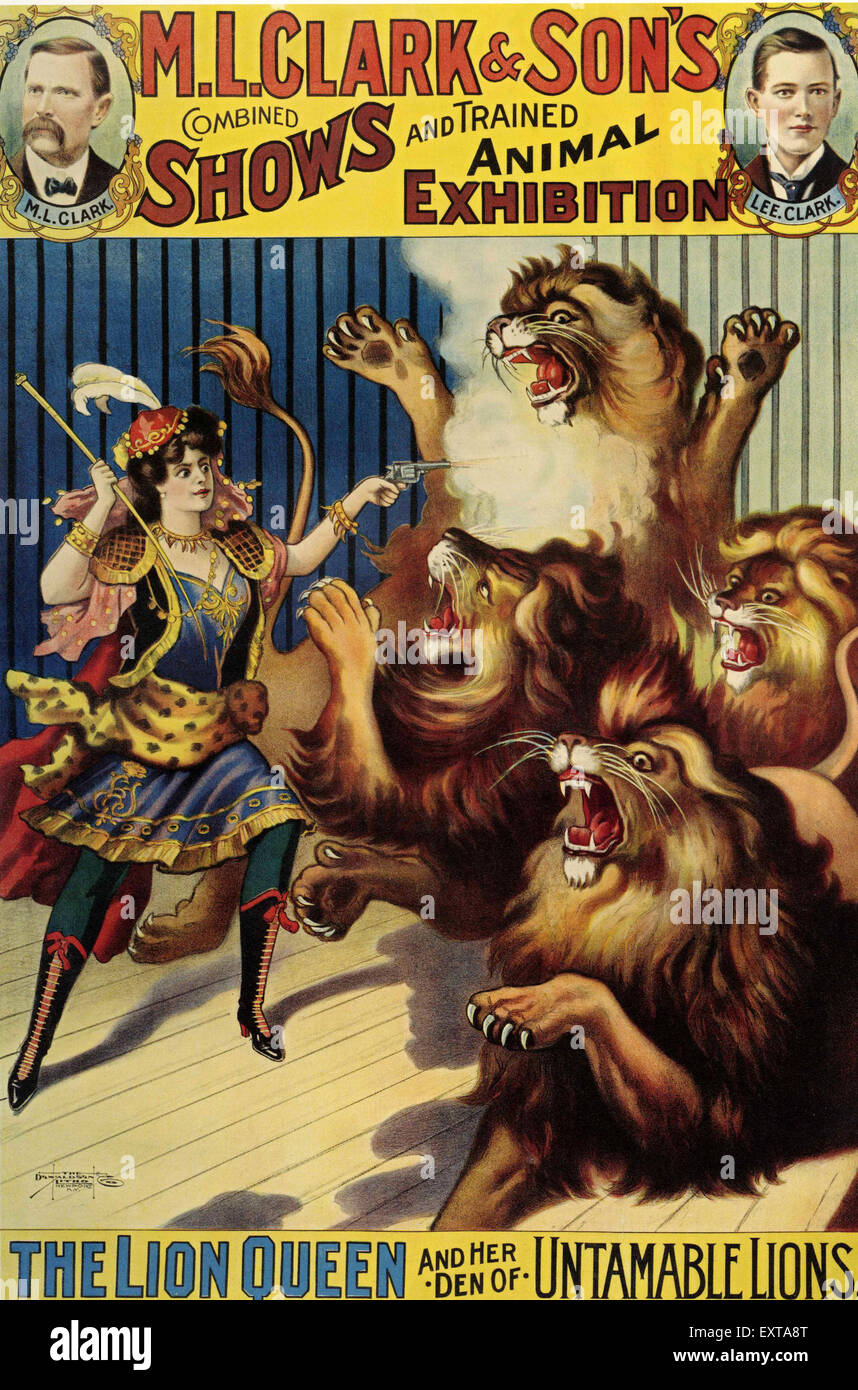 1900s USA The Lion Queen Poster Stock Photo