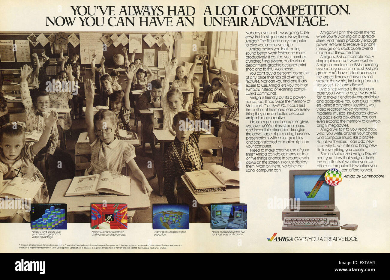 1980s USA Amiga Commodore Magazine Advert Stock Photo