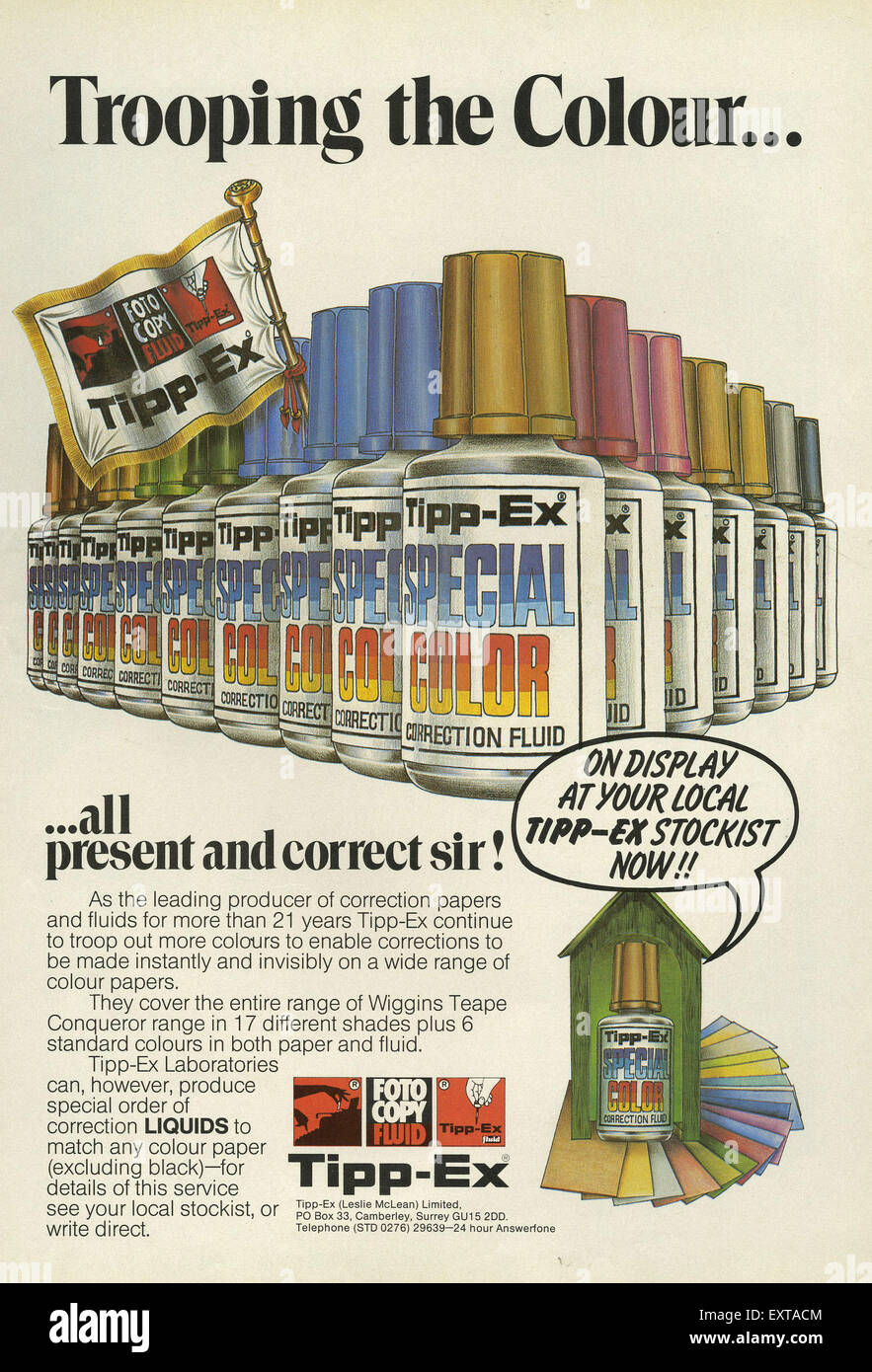 1980s UK Tipp-Ex Magazine Advert Stock Photo