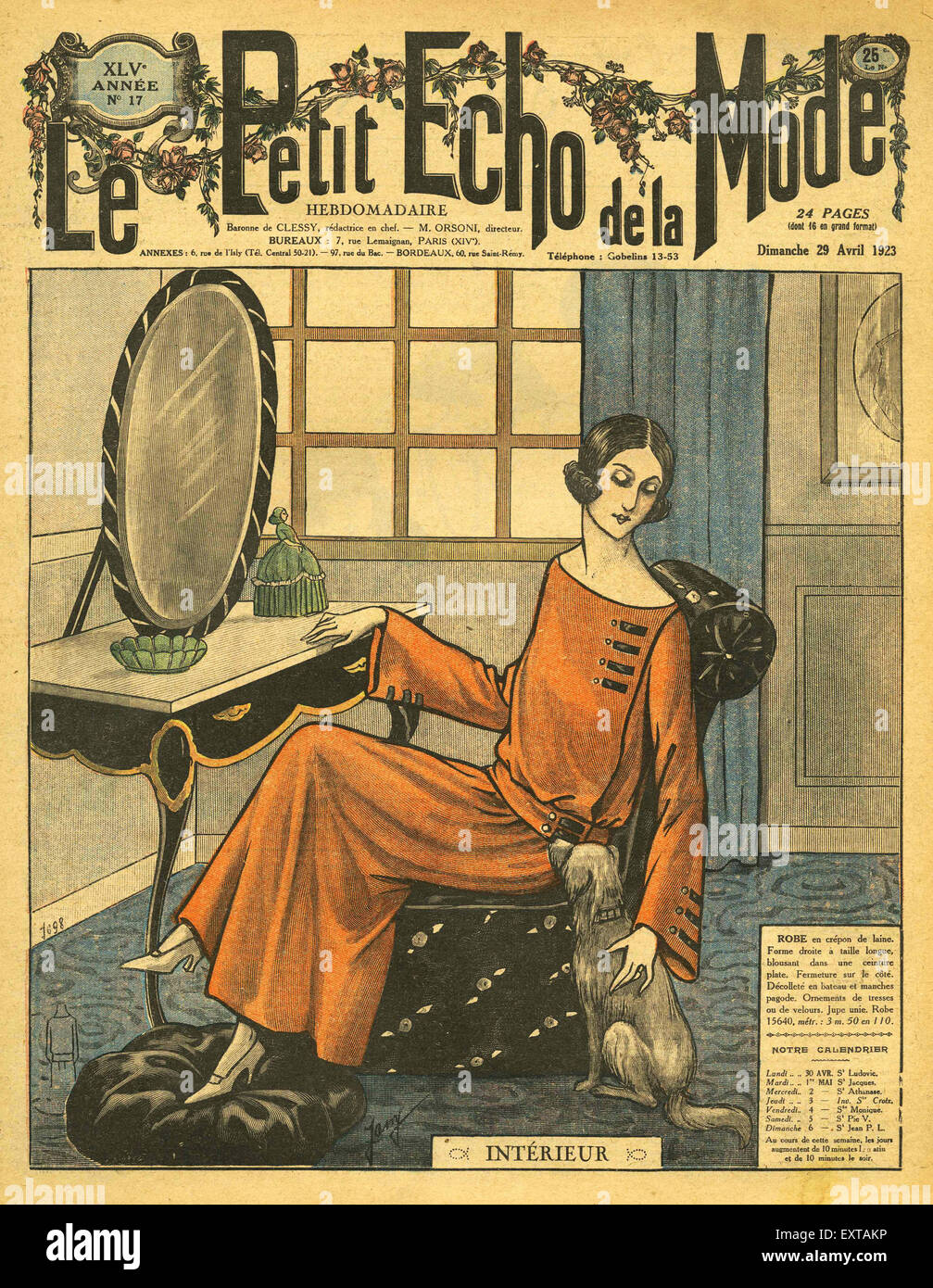 1920s France Le Petit Echo de le Mode Magazine Cover Stock Photo - Alamy