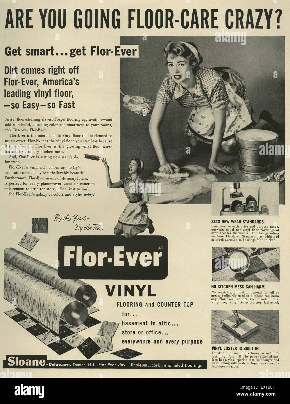 1950s USA Flor-Ever Magazine Advert Stock Photo - Alamy