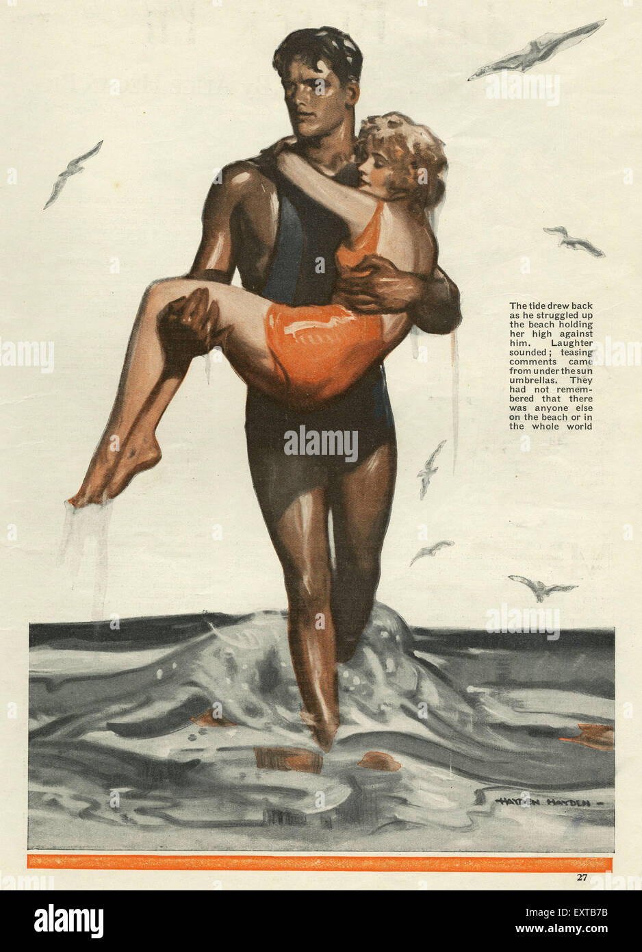 1930s UK Sea Rescue Magazine Plate Stock Photo