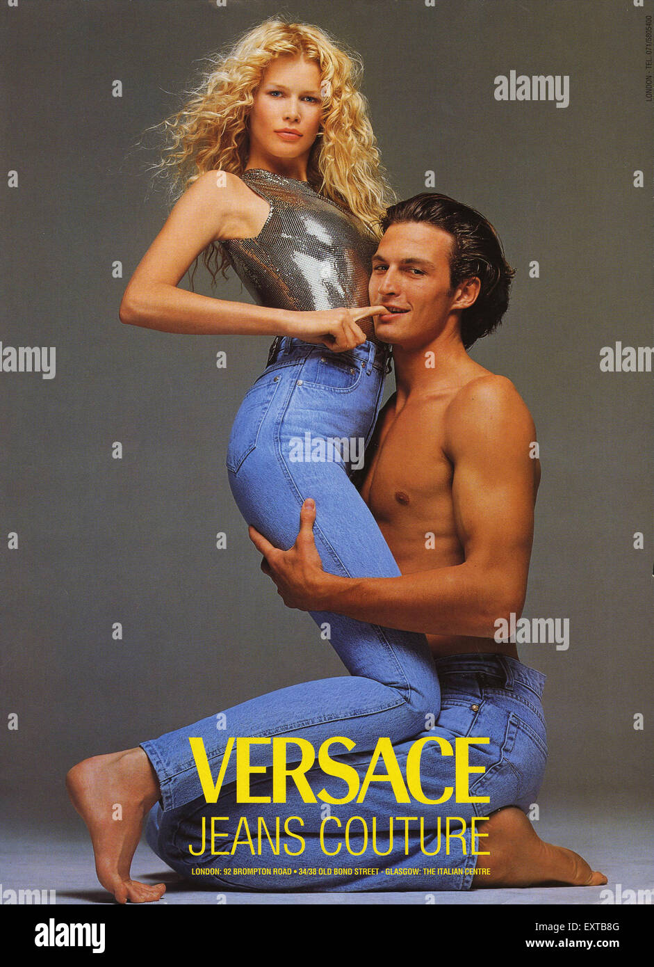 Vintage 1991 GIANNI VERSACE JEANS COUTURE CLOTHING Print Ad 1990s