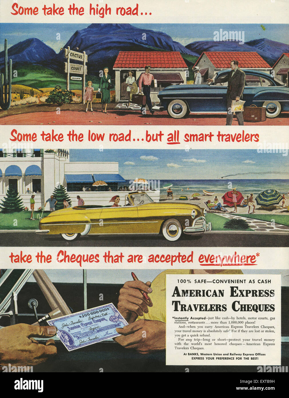 1950s USA American Express Magazine Advert Stock Photo - Alamy