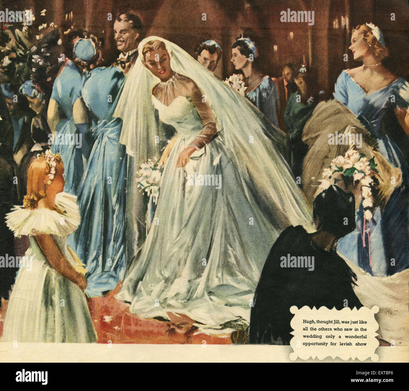 1950s UK Wedding Magazine Plate Stock Photo