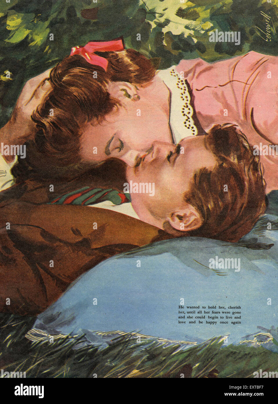 1950s UK Romance Magazine Plate Stock Photo