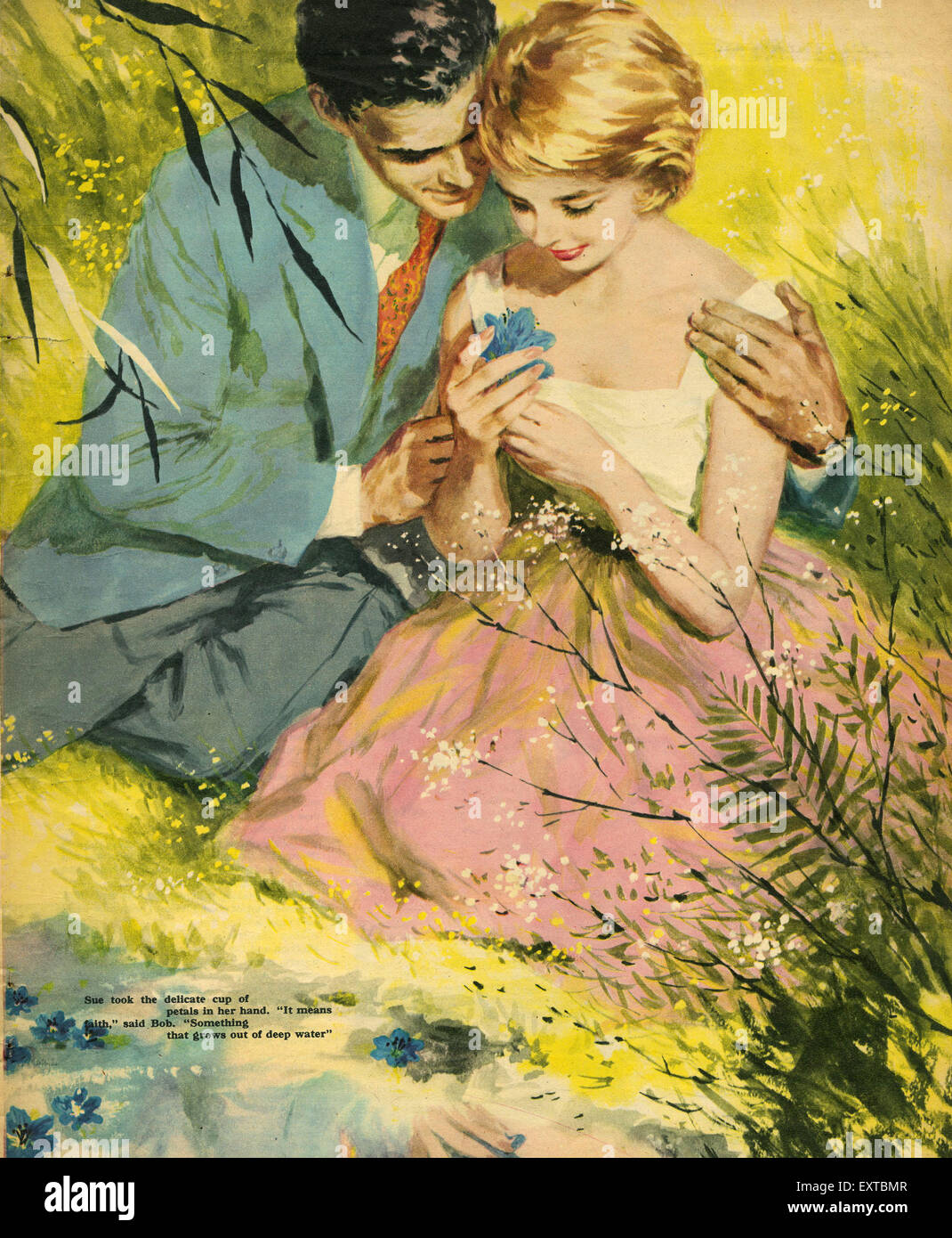 1950s UK Romance Magazine Plate Stock Photo