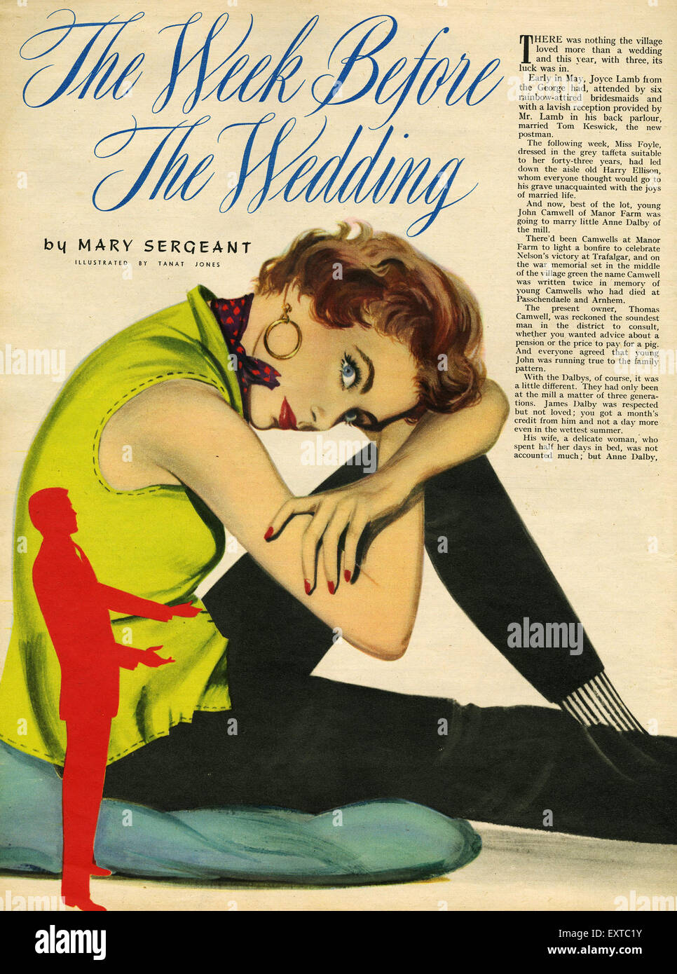 1950s UK The Week Before The Wedding Magazine Plate Stock Photo