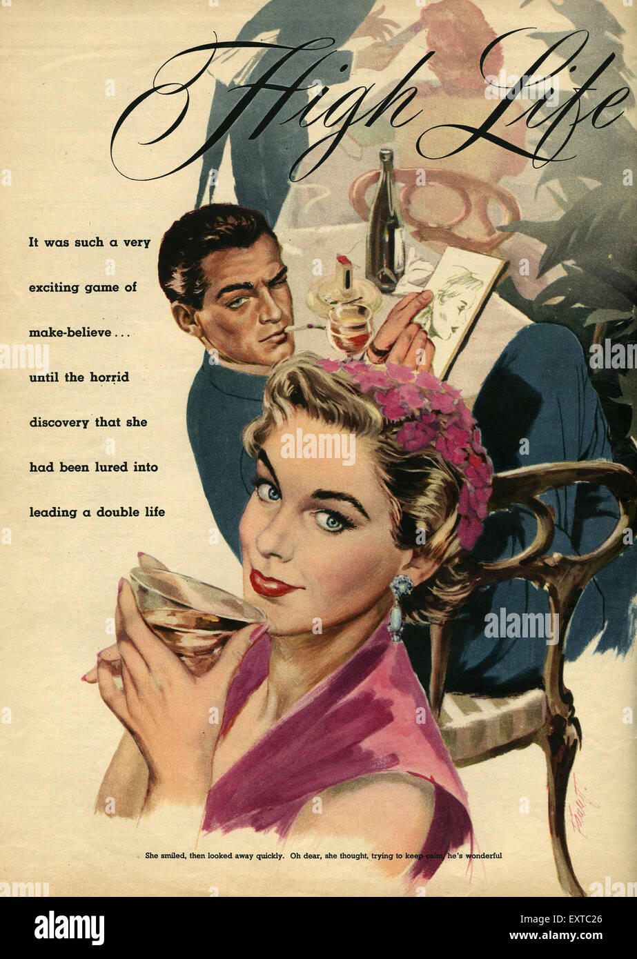 1950s UK Romance Magazine Plate Stock Photo