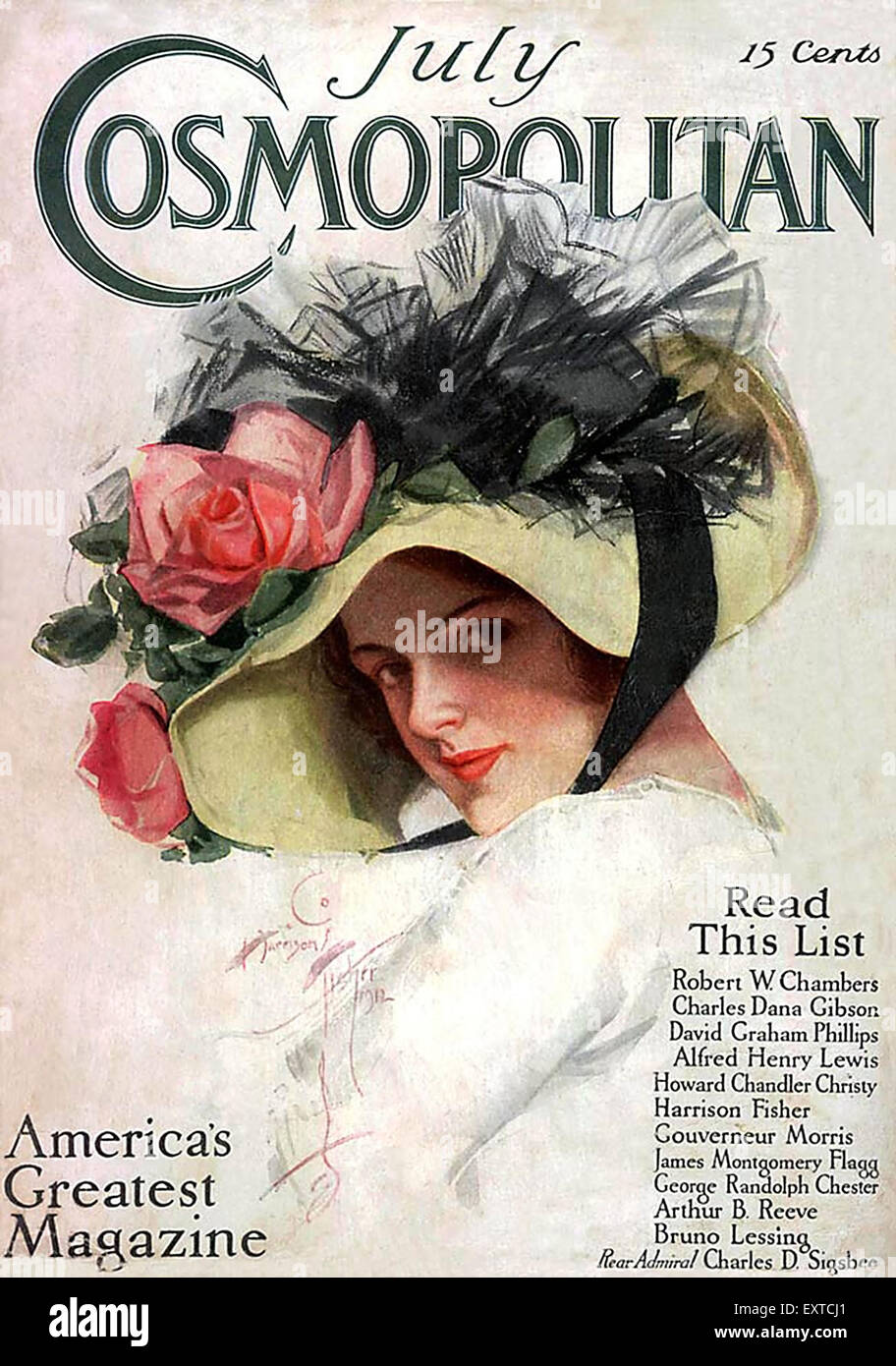 1910s USA Cosmopolitan Magazine Cover Stock Photo