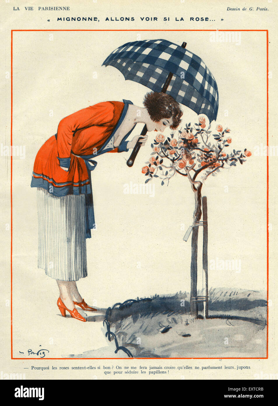 1920s France La Vie Parisienne Magazine Plate Stock Photo
