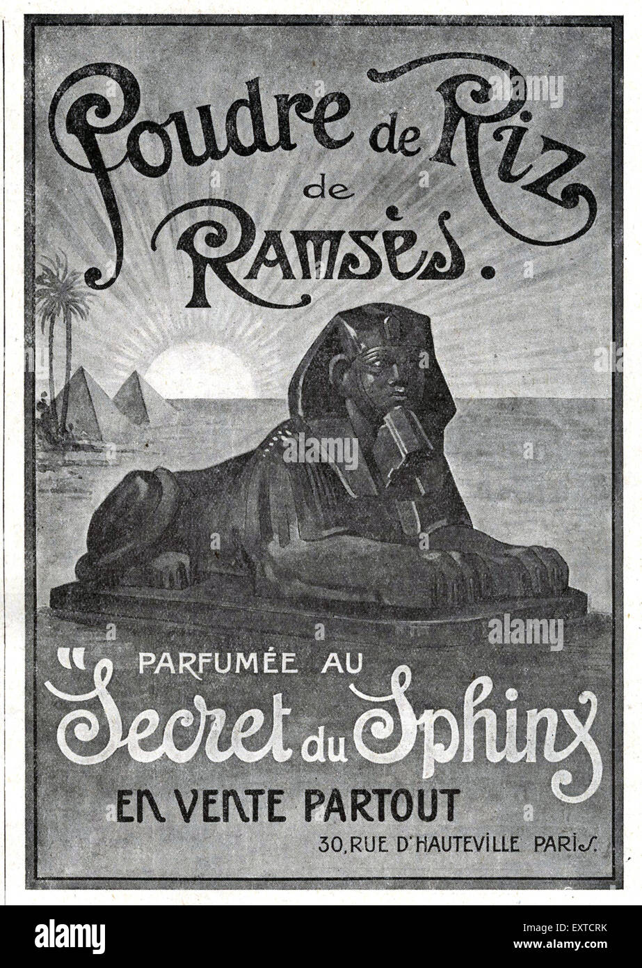 Sphinx Magazine 1920s France Secret Du Sphinx Magazine Advert Stock Photo - Alamy