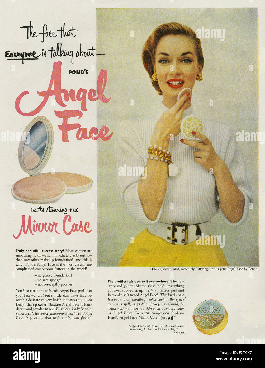 1950s USA Pond s Magazine Advert Stock Photo Alamy
