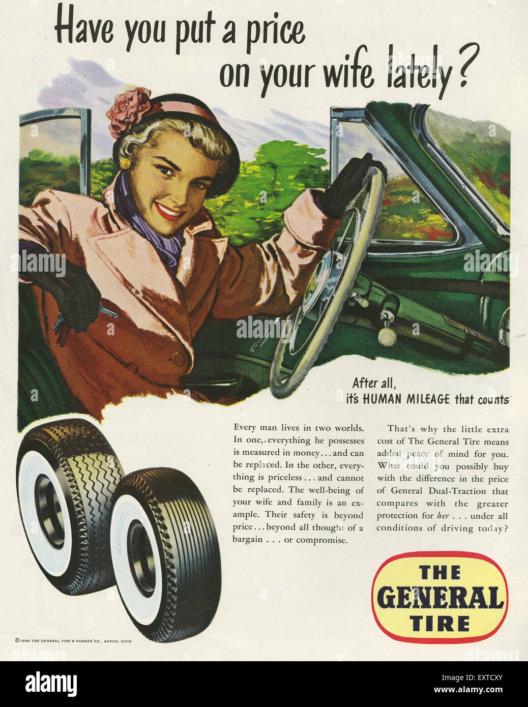 1950s USA The General Tire and Rubber Company Magazine Advert Stock Photo -  Alamy