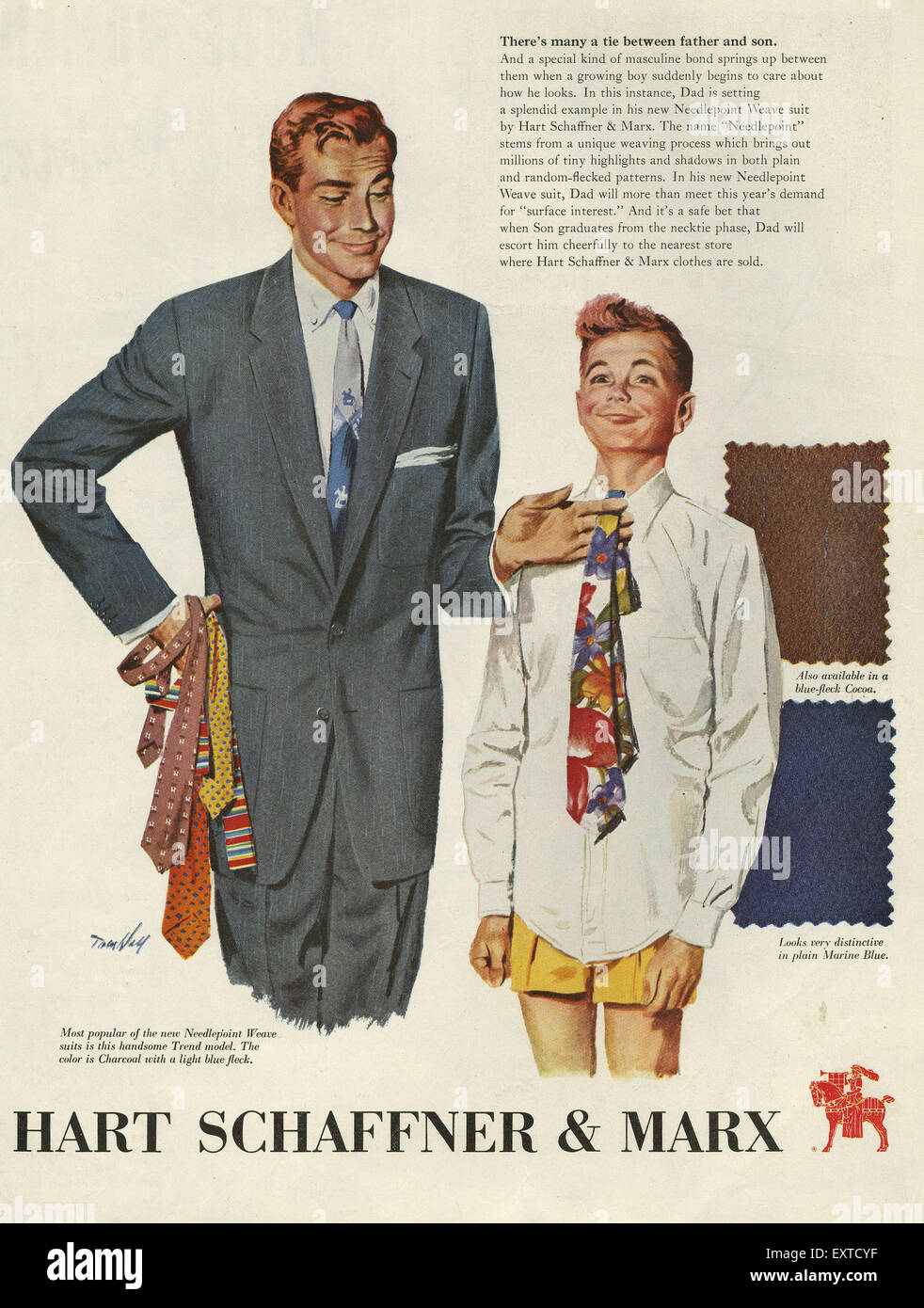 1950s USA Hart Schaffner & Marx Magazine Advert Stock Photo Alamy
