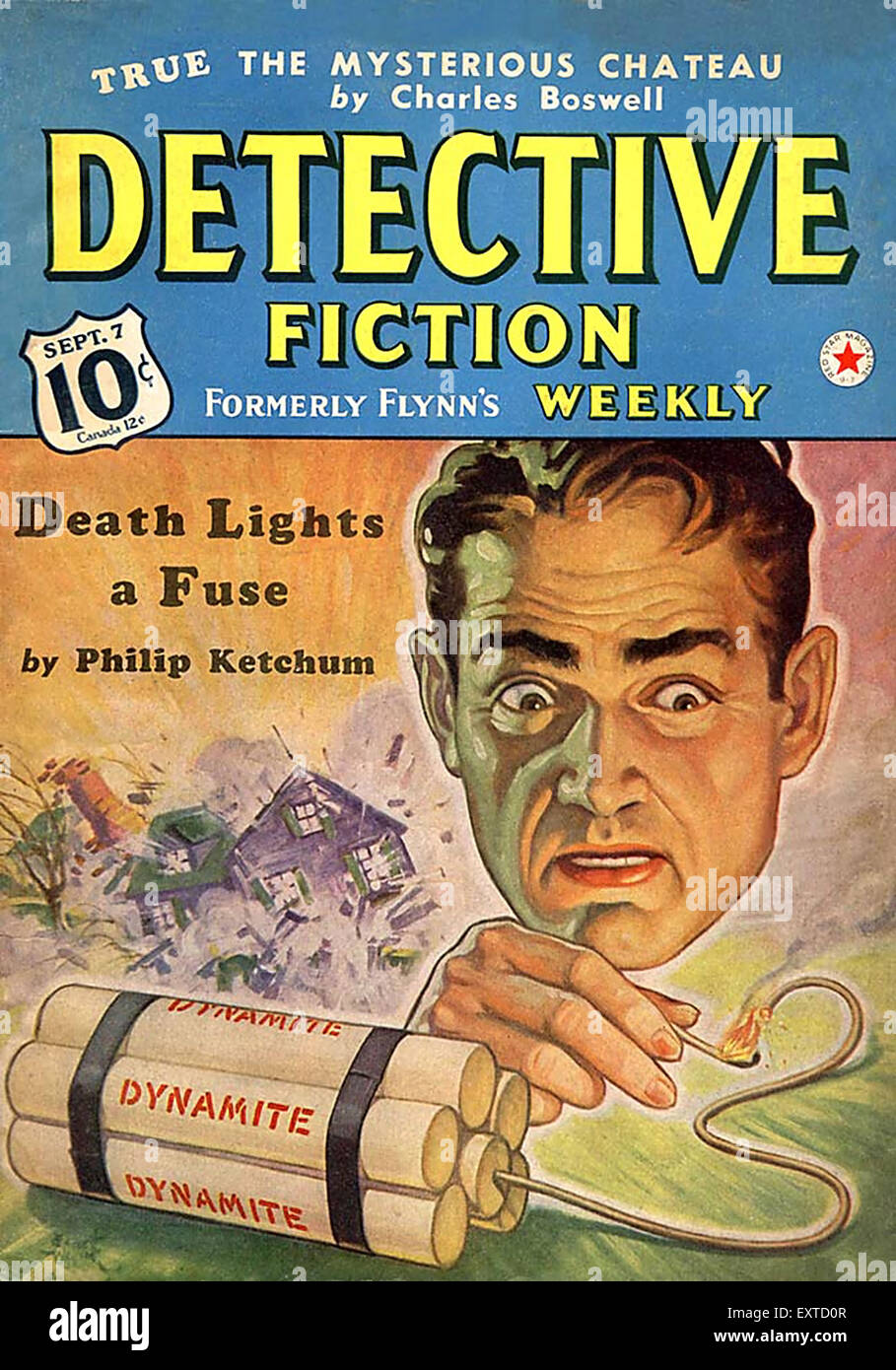 1940s USA Detectives Fiction Magazine Cover Stock Photo