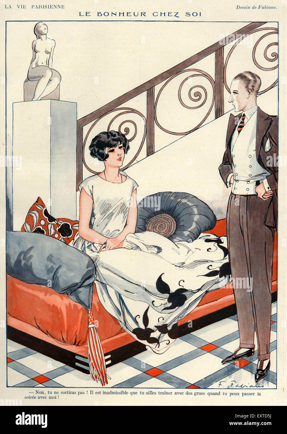 1920s France La Vie Parisienne Magazine Plate Stock Photo