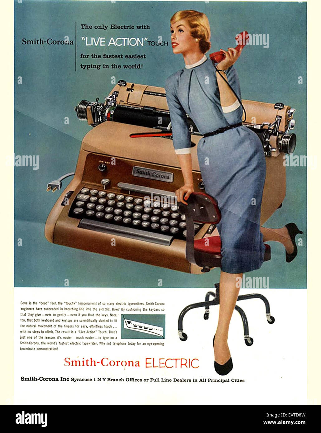 1950s USA Smith-Corona Magazine Advert Stock Photo