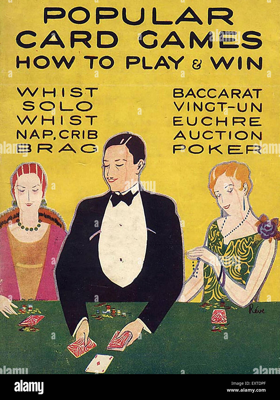 1920s UK Popular Card Games Book Cover Stock Photo Alamy