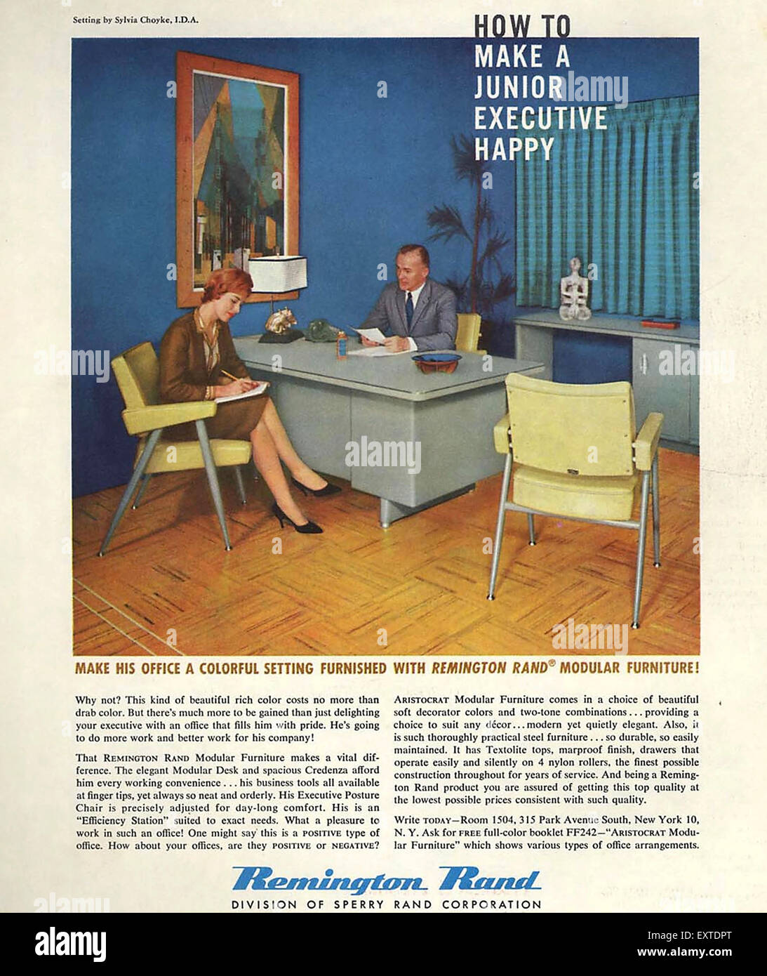 1950s USA Remington Rand Magazine Advert Stock Photo