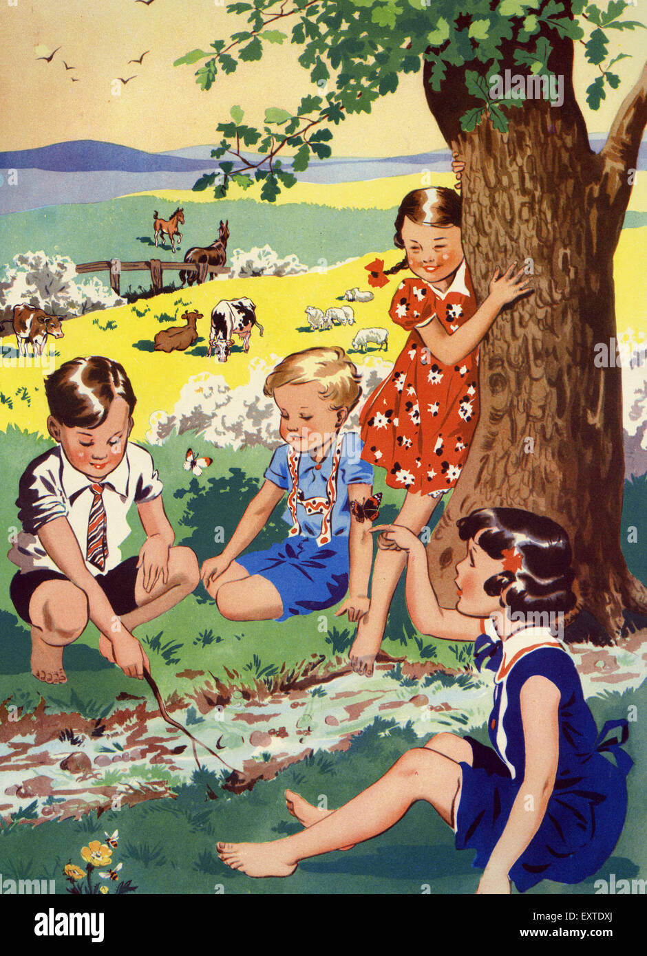 Children playing 1950s hi-res stock photography and images - Alamy
