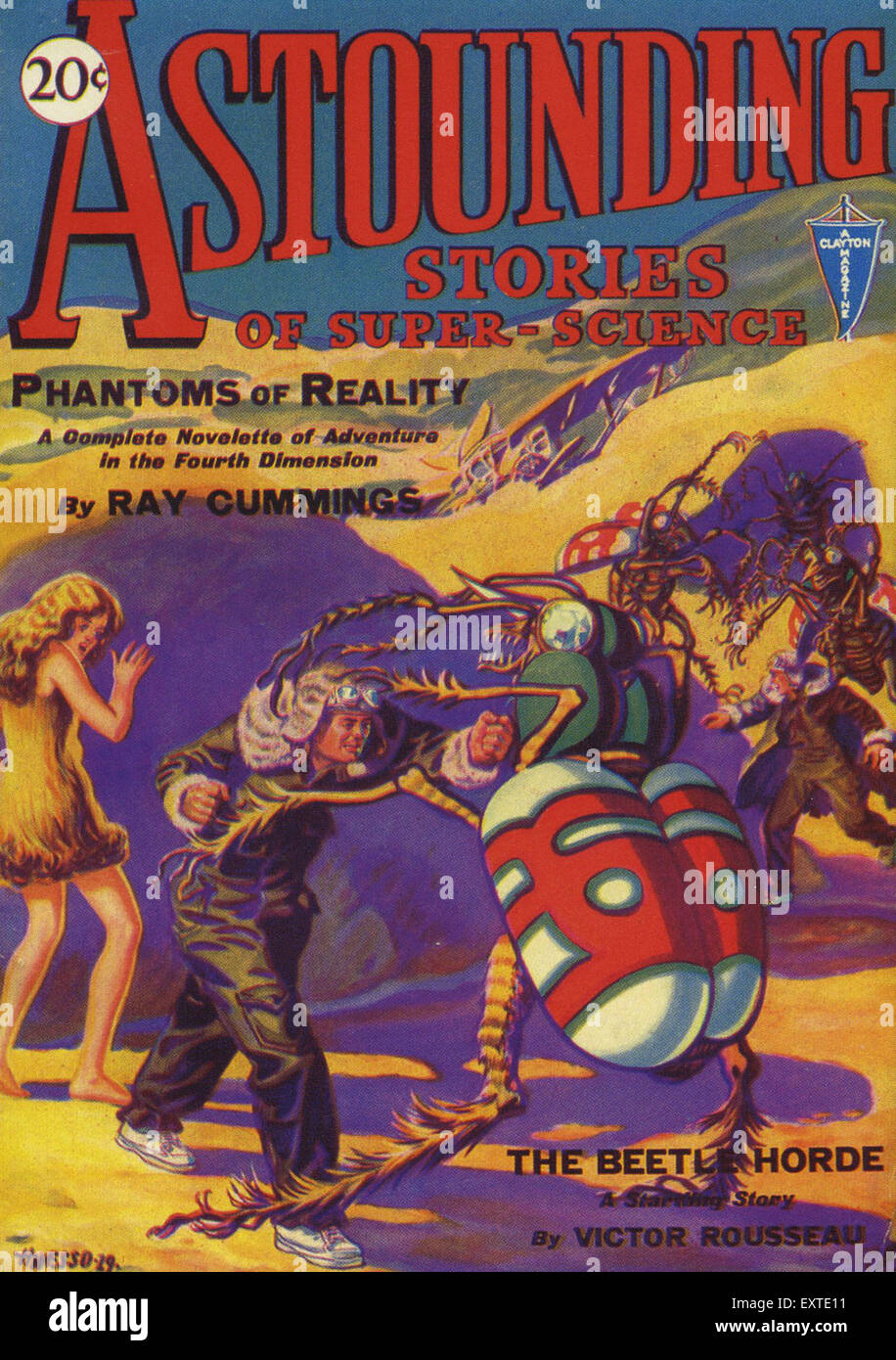 1930s USA Astounding Stories Magazine Cover Stock Photo