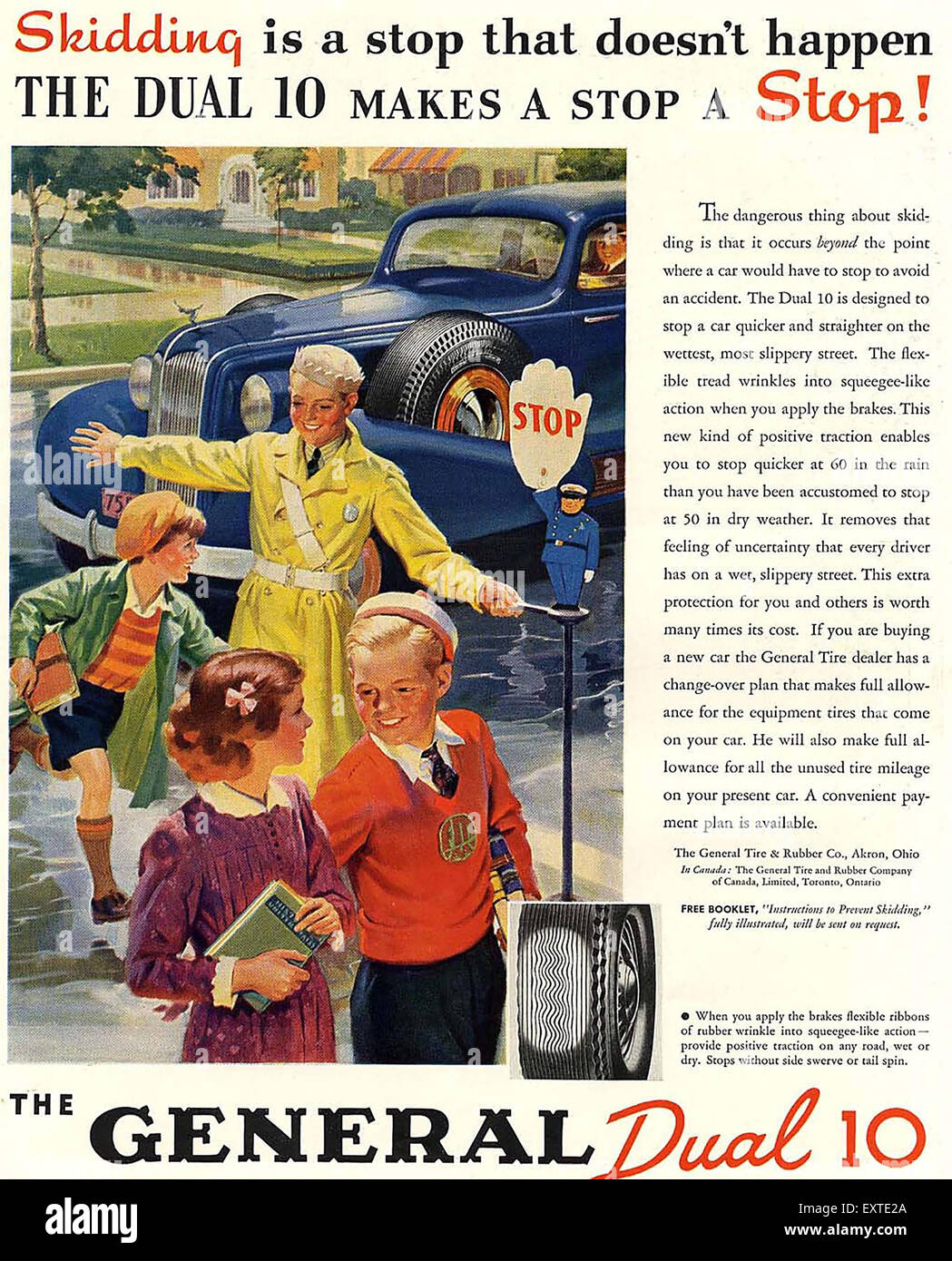1930s USA General Dual 10 Tires Magazine Advert Stock Photo