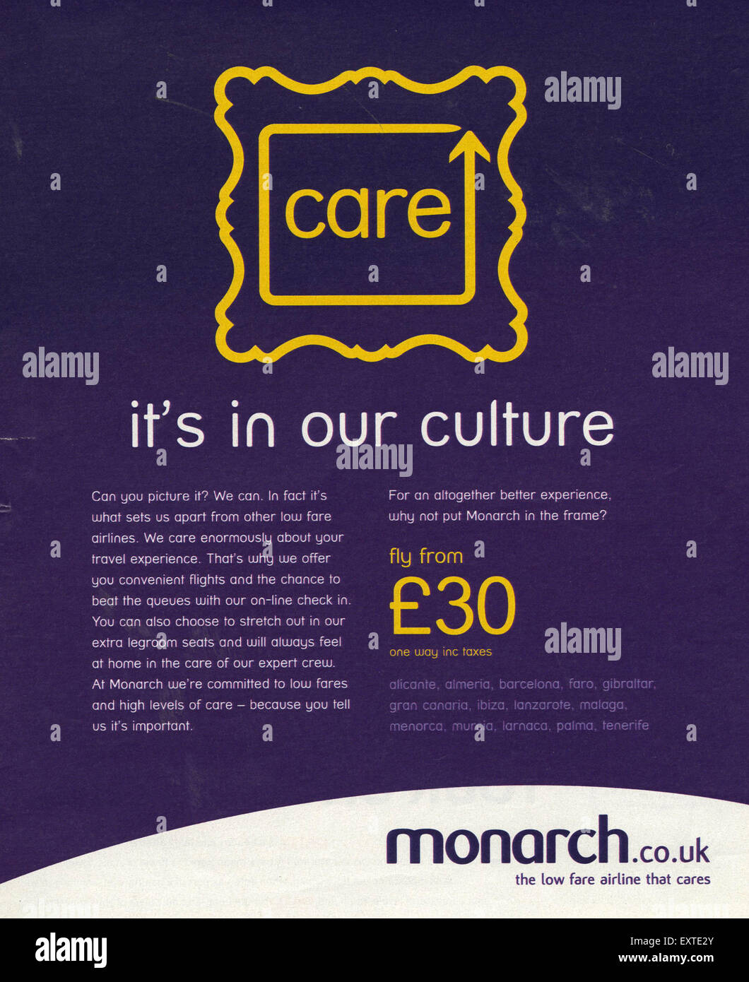 2000s UK Monarch Magazine Advert Stock Photo