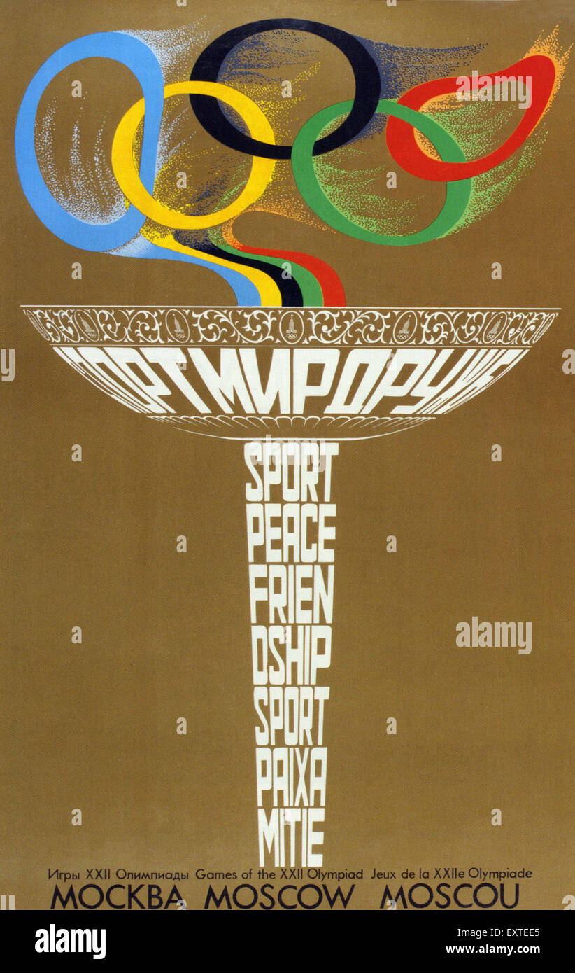 1980s Russia Olympic Games Poster Stock Photo