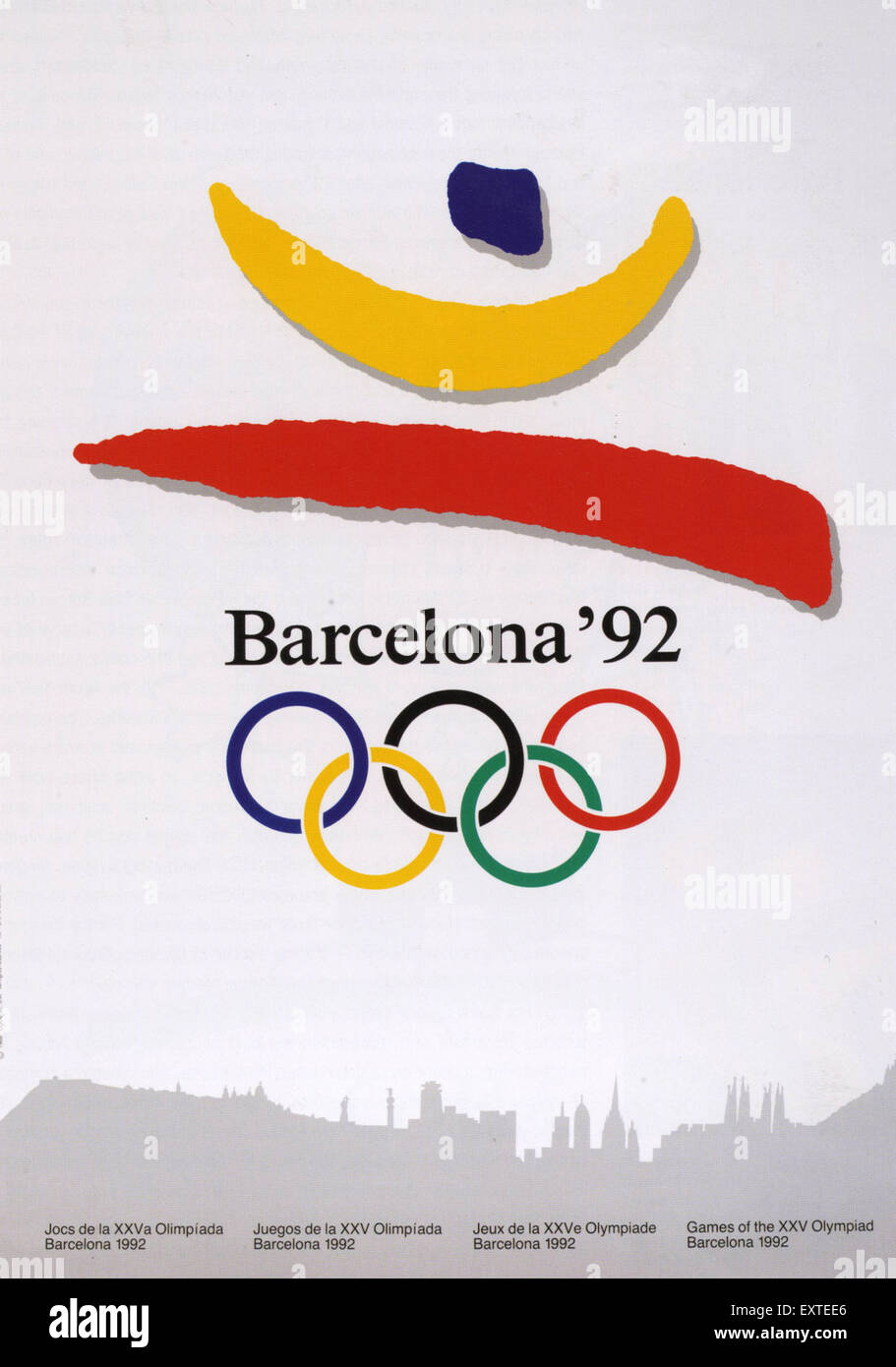 1990s Spain Olympic Games Poster Stock Photo