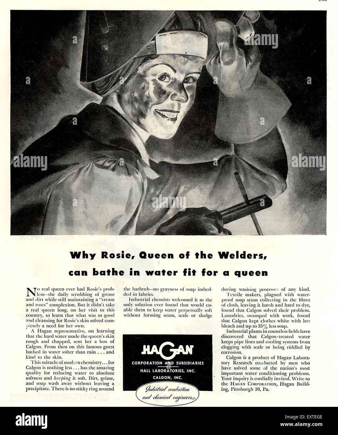 1940s USA Hagan and Calgon Magazine Advert Stock Photo Alamy
