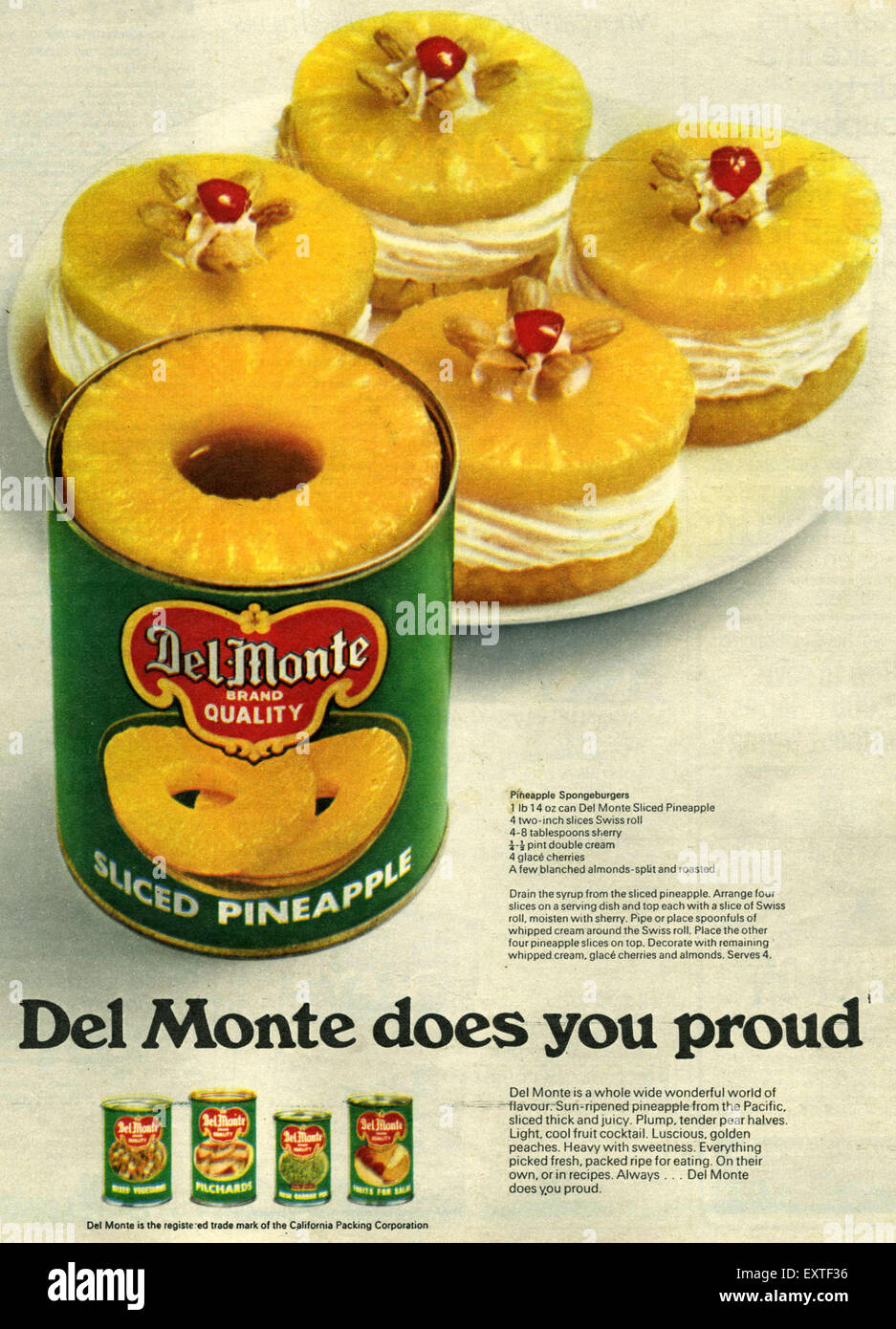 1960s UK Del Monte Magazine Advert Stock Photo