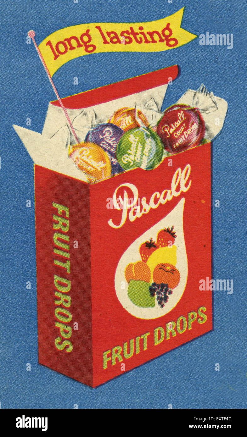 1950s UK Pascall Magazine Advert (detail) Stock Photo